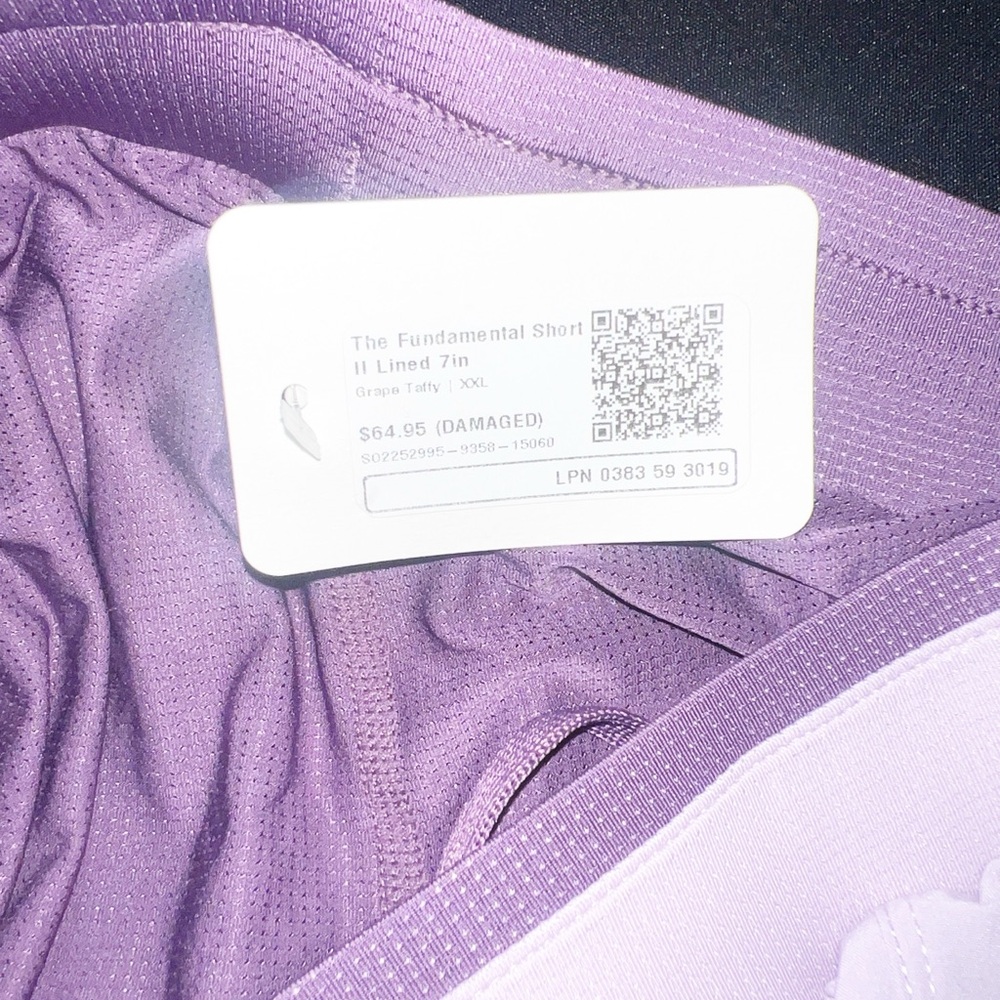Fabletics fundamental II lined 7” men’s purple active shorts - Picture 8 of 11